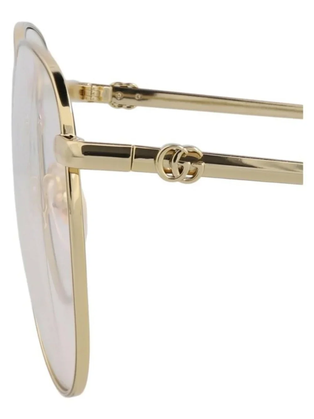 New Gucci Womens Aviator Gold Gold Transparent Fashion Designer Sunglasses